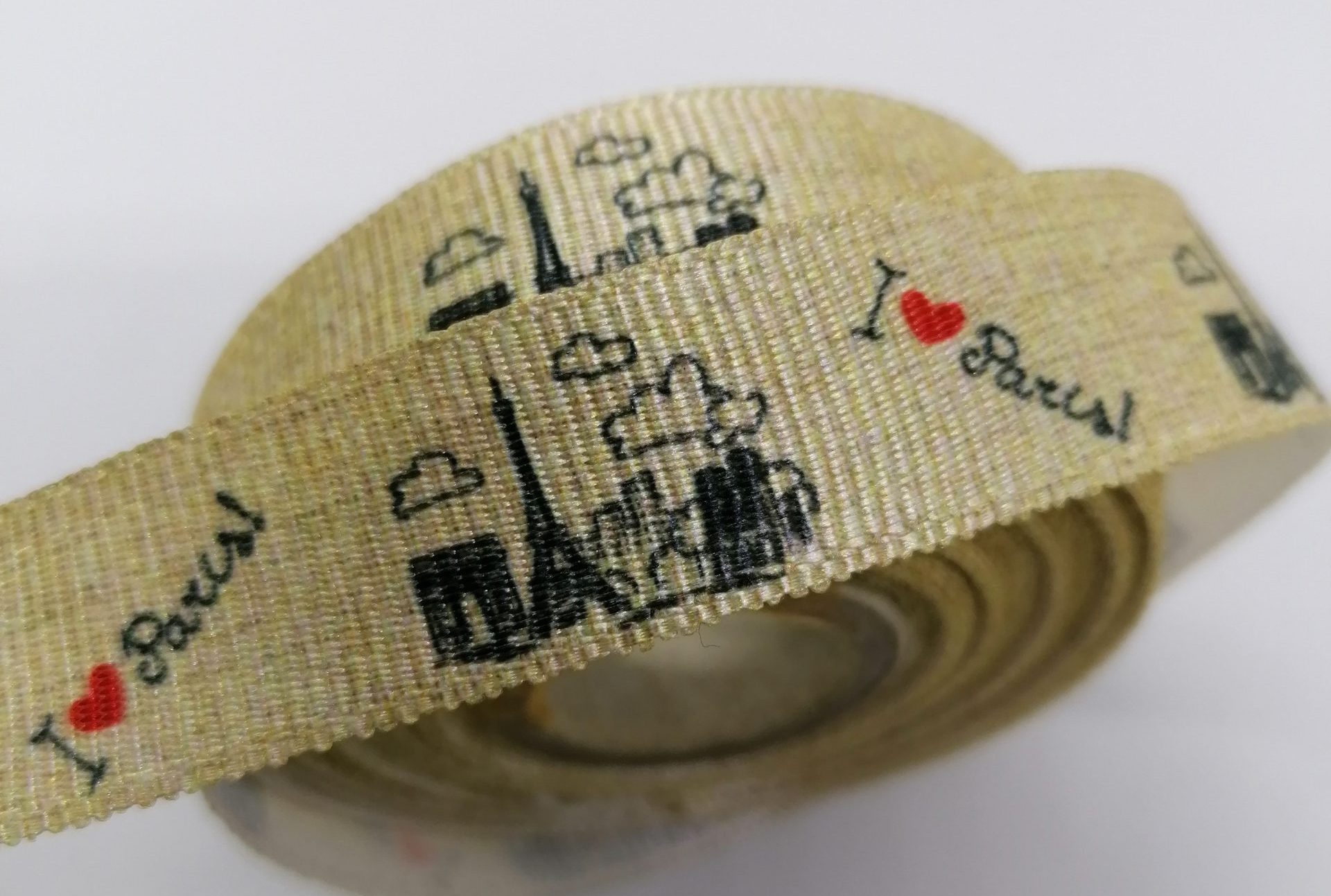 Eyfel Desenli Grogren Kurdele