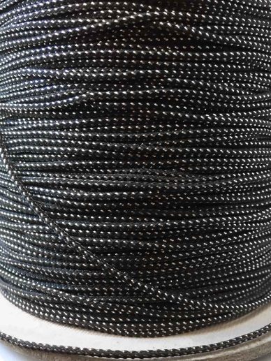 Siyah+Gümüş Lurex Kordon Şerit - 2mm