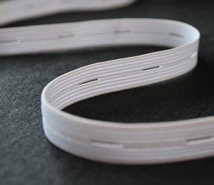 Düğmehole Lastik 20mm, Beyaz