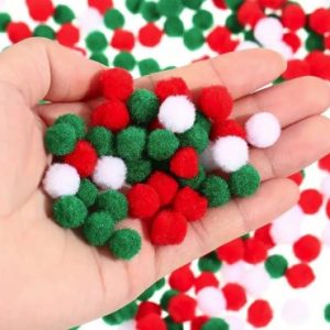 Christmas Pom Poms Set, 600pcs