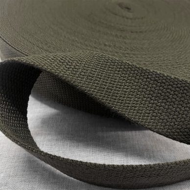 Pamuklu Polyester Şerit 30mm (1¼”), Askeri Yeşil