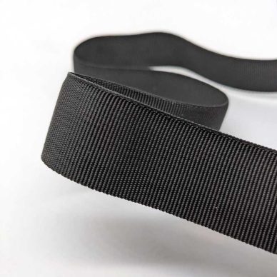 Curved Petersham Kurdele 25mm, Siyah