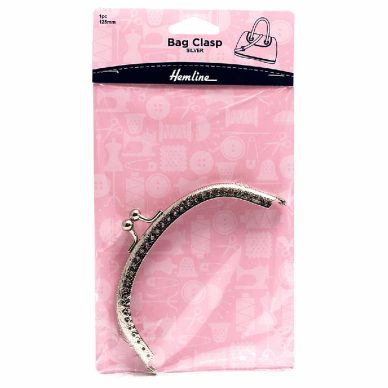 Hemline Bag Clasp 12.5cm, Nickel Gümüş