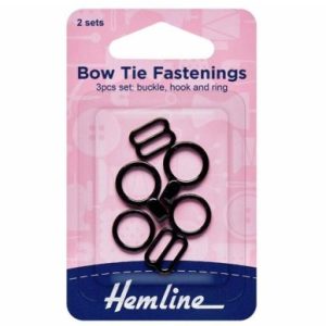 Hemline Bow Tie Fastenings, Siyah