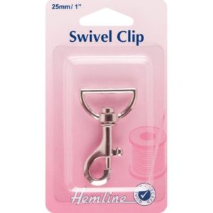 Hemline döner klips 25mm, Gümüş