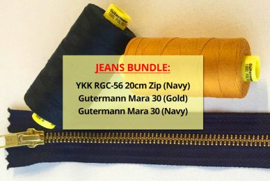 YKK Fermuar (Lacivert 233) + Gutermann İpliks (Altın 412 + Lacivert 665) Jeans Set