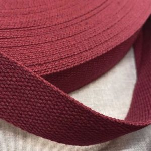 Pamuklu Polyester Şerit 30mm (1¼”), Koyu Kırmızı