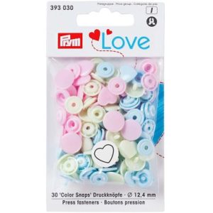 Prym Renk Çıtçıts - Love Edition, Bebek Pembesi & Mavi Hearts