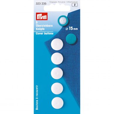 Prym Plastic Cover Düğmes, 15mm Beyaz