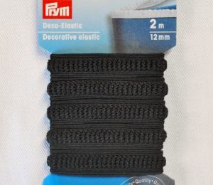 Prym Decorative Lastik 12mm, Siyah