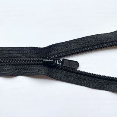 YKK Naylon No.5 Fermuars - CNFO56 DAPIL ile Paddle Fermuar Ucu, Siyah 580 (fazla stok)