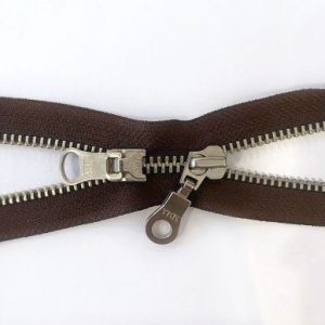 YKK Metal Fermuarlar ile Halka Fermuar Ucu, Kahverengi 570 (fazla stok)